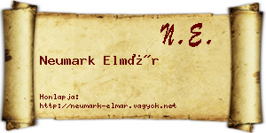 Neumark Elmár névjegykártya